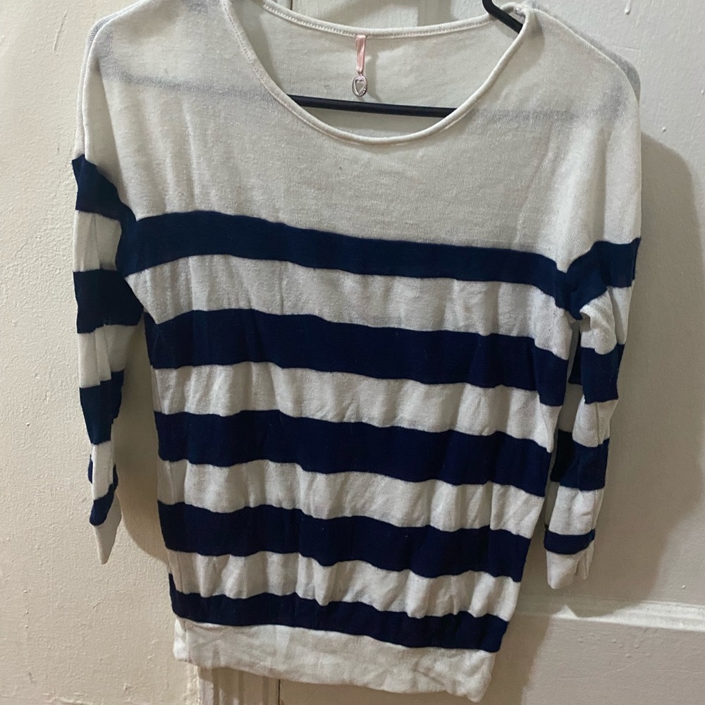 Blue and White Stripe Sweater